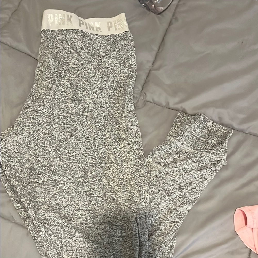 Gray PINK Logo Leggings